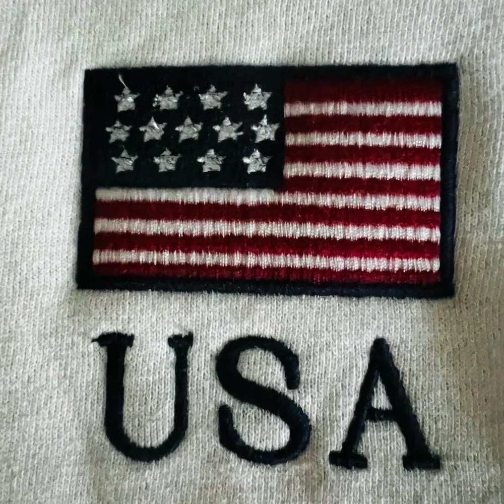 POLO RALPH LAUREN White Hoodie with USA and Polo Logo Boys Size Medium NWT